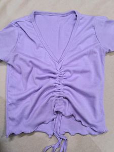 Women&#39;s Korean Drawstring Crop Top