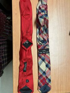 Two Stylish Ties - Red &amp; Plaid