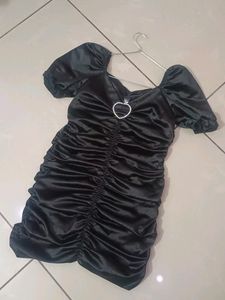 Black Heart Buckle Dress