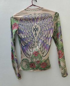 Sheer gothic top with angel wings on the back 🎀