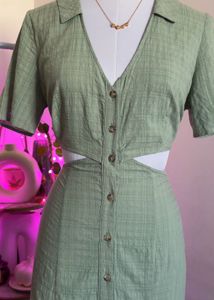 Sage Green Cutout Midi Dress