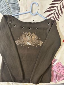 Brown Long Sleeve Top