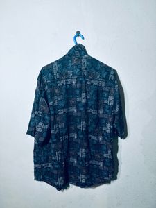 Vintage Patterned Short Sleeve Shirt For Men