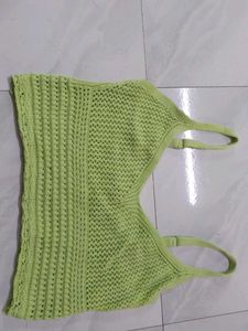 Lime Green Crochet Tank Top