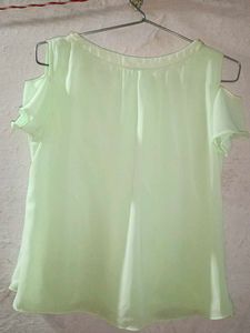Mint Green Cold Shoulder Top