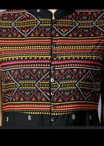 Printed Cotton Blend A- Line Kurta