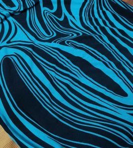 Women Blue Printed Long Casual Top