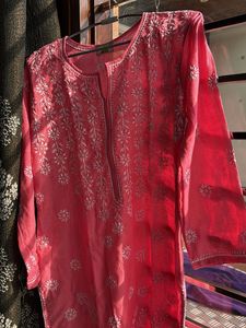 Pink Embroidered Kurti