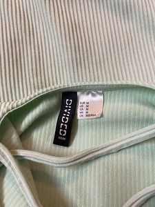 H&amp;M Green ribbed bodycon dress