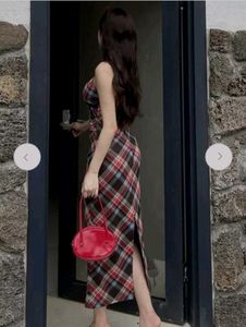 Plaid Tie-Front Bodycon Dress