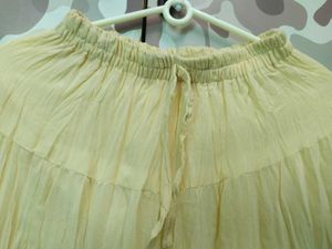 Cream Ethnic Skirt With Black Border