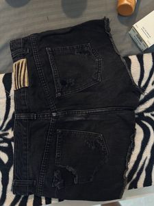 DENIM Ripped Shorts, Classy, Mini, Grey black Hot
