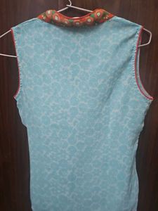 Blue Print Sleeveless Top