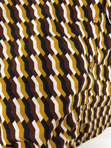 Brown White Formal Top