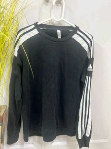 Adidas Black & White Striped Sweatshirt