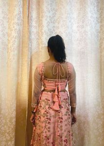 Embellished Pink Lehenga With Contrasting Dupatta