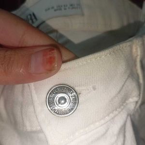 Zara White flared bootcut Jeans