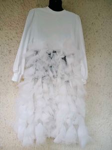 White Couture Fur Dress