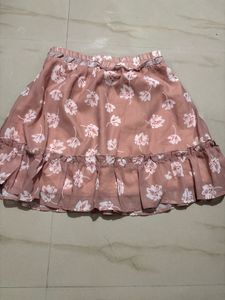 Floral Print Ruffle Mini Skirt