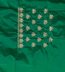 Embroidered Green Blouse Piece - 1.25 mtr