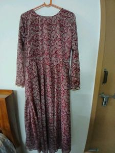 Full sleeve floral gown with dupatta