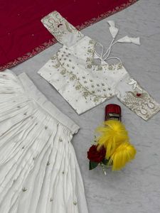 Elegant Lehenga with Red Shawl