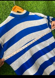 Unisex Blue Grey Color Korean Sweater (S Size)