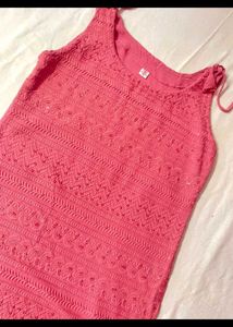 Pink Embroidered Tunic Top