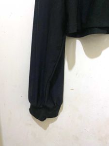 Black Cropped Hoodie Transparent And Stretchy