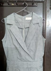 office Grey Sleeveless Jumpsuit