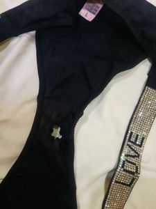 vs Black Bottoms with Rhinestone Detail