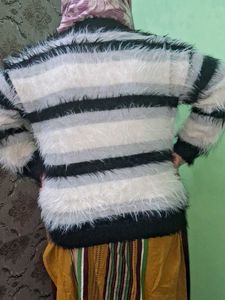 Stripped Fuzzy Sweater