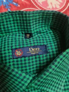 Green Checked Formal Shirt- SOFT COTTON