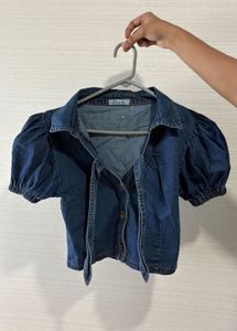 Denim Puff Sleeve Top