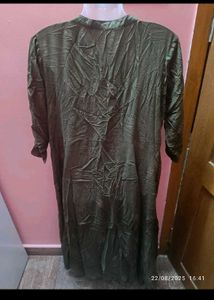 Xl Elegant Olive Green A Line Kurta