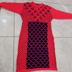 Stylish Red woolen kurta