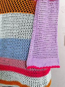 Colorful Crochet Knit Dress