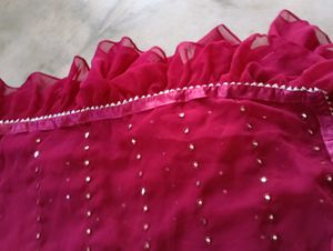 Magenta Ruffle Saree