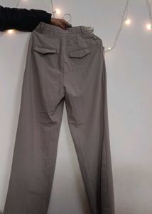 Elegant Taupe Wide Leg Trousers