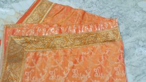 Heavy border saree&amp;blouse unused...soft material