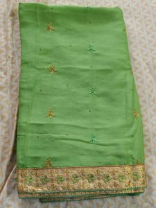 Green Colour Party Wear Saree
