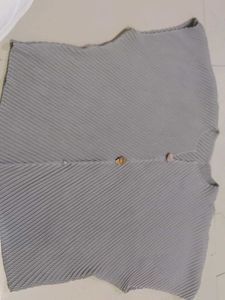 Grey Pleated Top