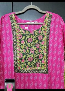 Pink Embroidered Kurta