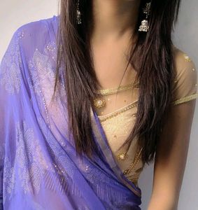 Party Wear Round Neck Pearl Embellished Blouse