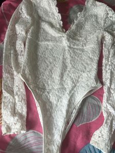 Elegant White Lace Bodysuit