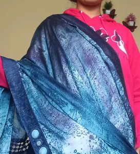 &#34;Gorgeous Printed Blue Saree&#34;🥻🫶🏻