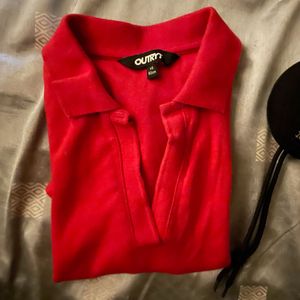 Outryt Red Polo Crop Top - XS