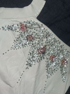 Embellished Sleeveless Top