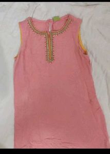 Pink Embroidered Kurta