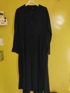 Elegant Black front open Abaya